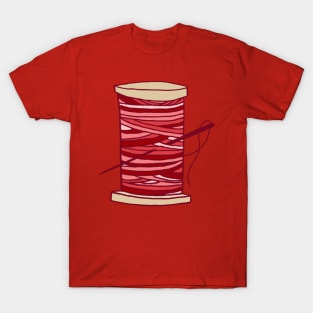 Thread Spool Japanese Ocean Wave (Red) T-Shirt